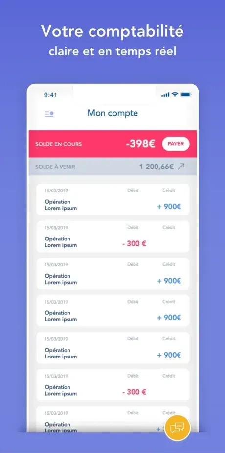 Rubrique comptabilité de MyFoncia : situation du compte, historique des paiements et documents PDF